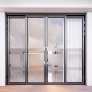 CỬA TRƯỢT QUAY 4 CÁNH MÀU NÂU CÀ PHÊ