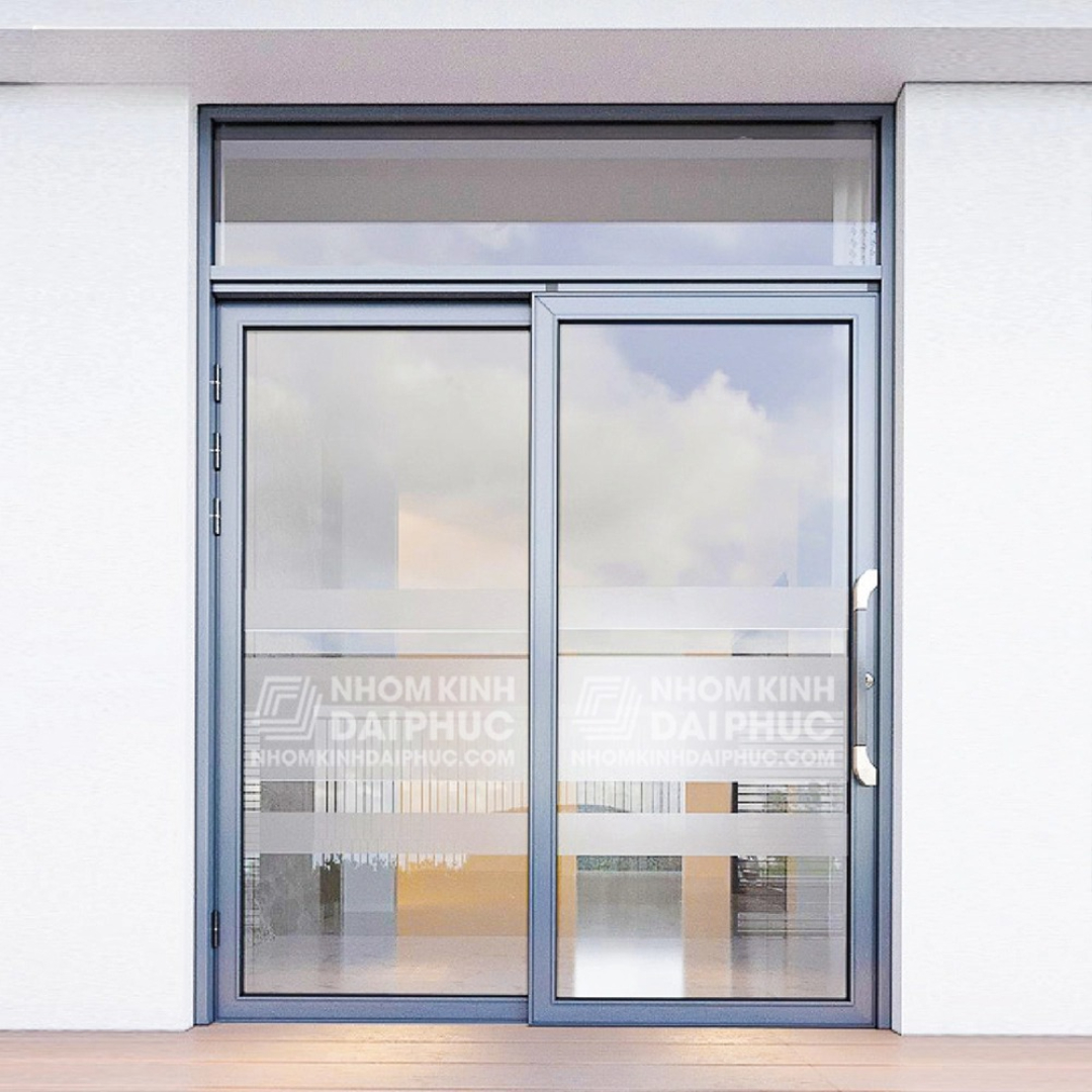 CỬA TRƯỢT QUAY 2 CÁNH MÀU XÁM GHI