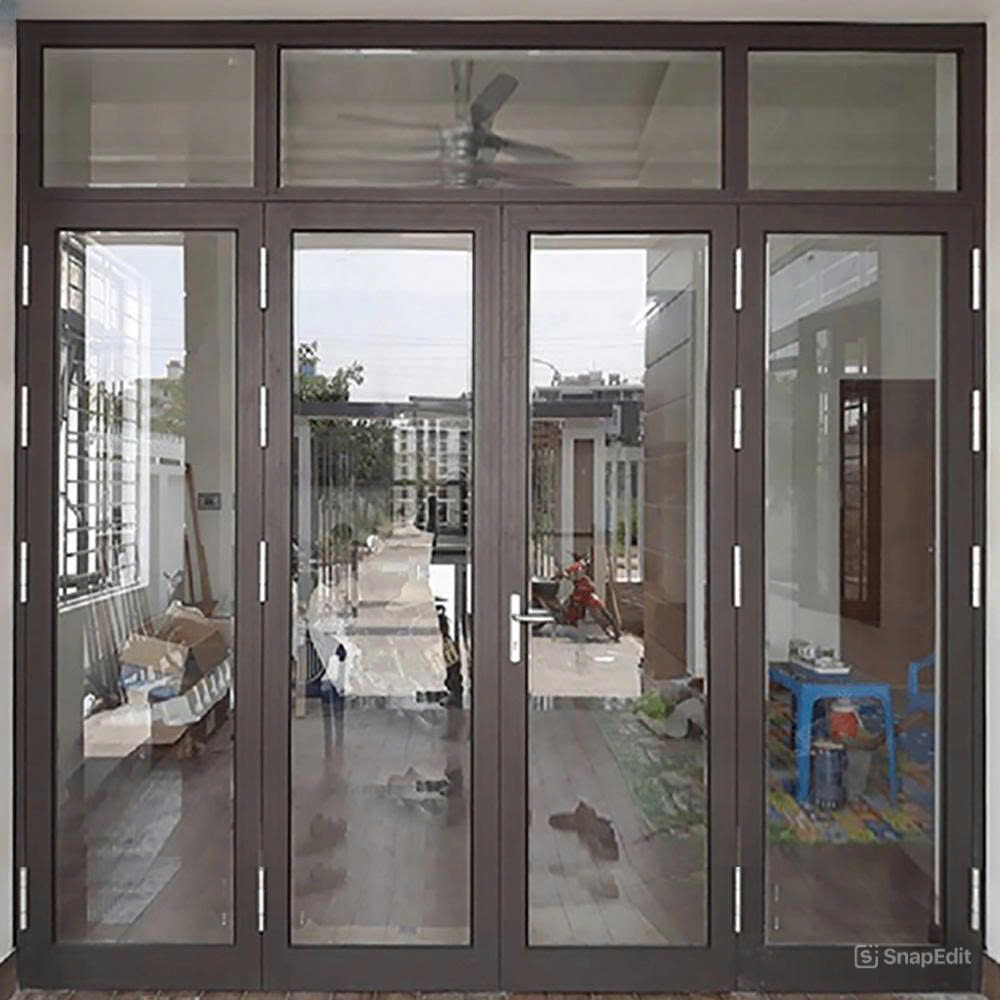 CỬA NHÔM XINGFA 4 CÁNH MÀU NÂU CÀ PHÊ